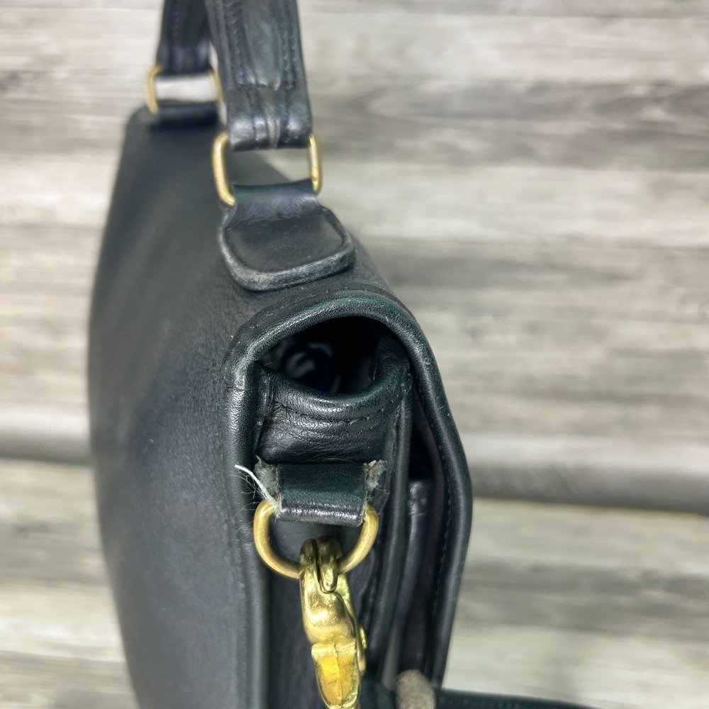 Vintage Coach Station Bag Crossbody Purse Satchel Black Leather 90s - Picture 5 of 14